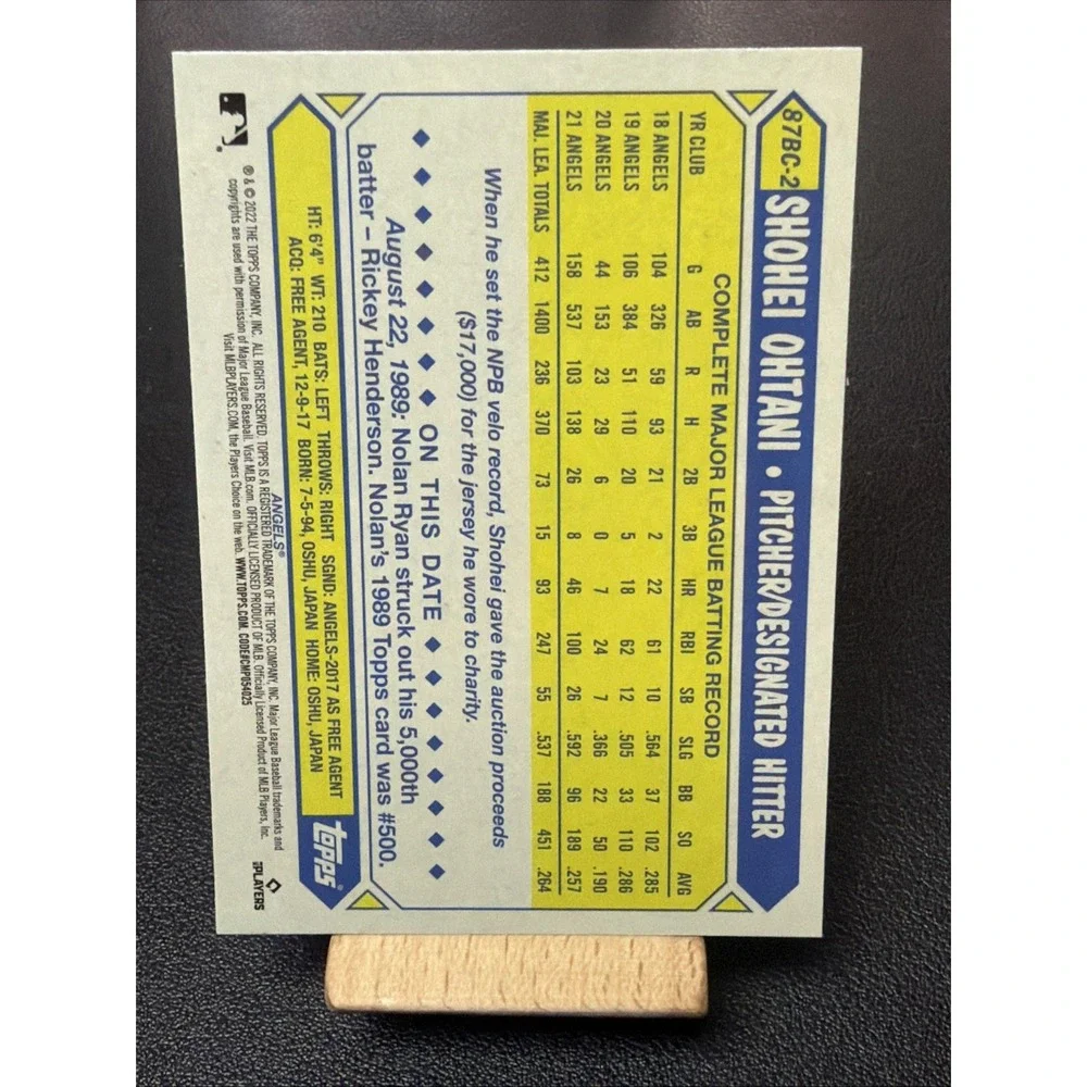 2022 Topps Chrome 35th Anniversary - 1987 Topps Refractor Ohtani #87BC-2